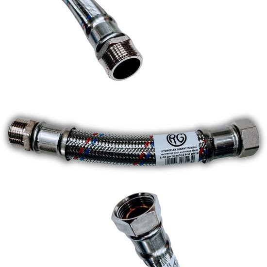 Flexibel DN19 3/4-3/4&quot; M/F 20 cm