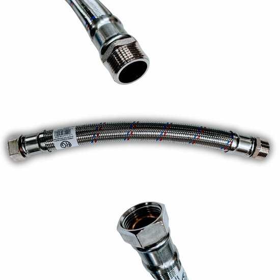 Inox flexibel 4/4" MF 80cm 