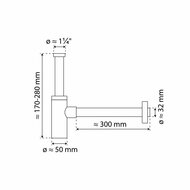 Design Bekersifon chroom 5/4 x 32 mm