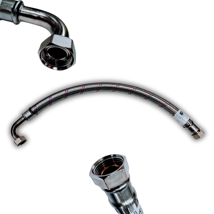 Flexibel met bocht F 1&uml;x F 1&uml;80 cm DN25