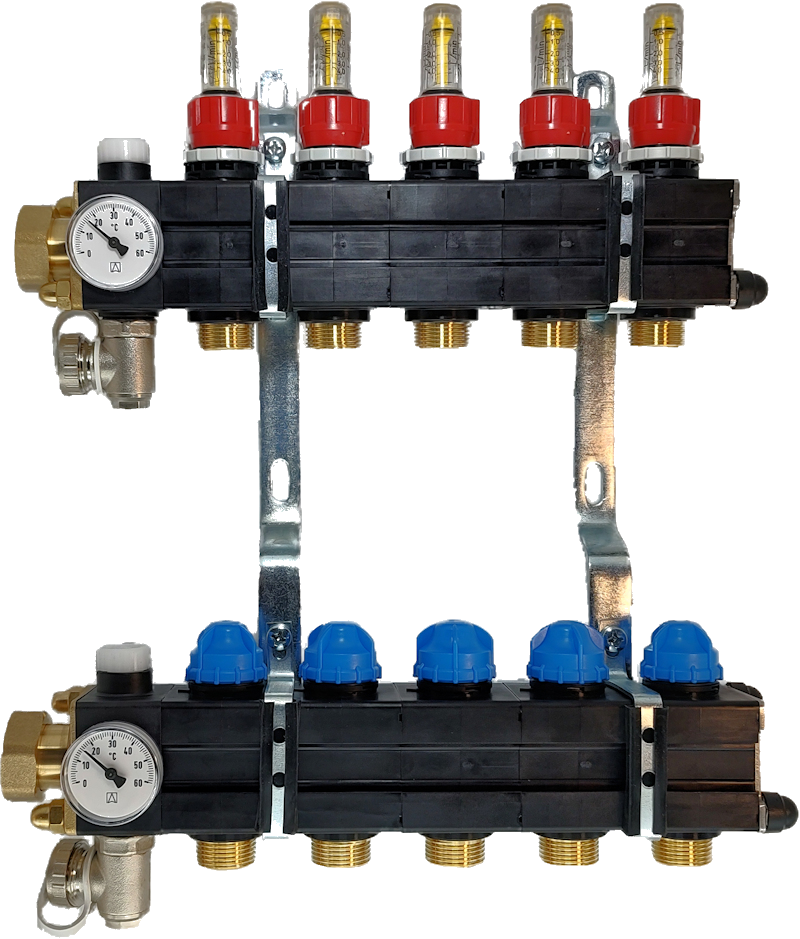 Plastieken vloerverwarmingsverdeler (set) 14 kringen