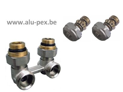 Radiator H-onderblok haaks zonder knop