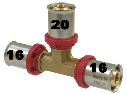 Pers T-stuk 16-20-16mm