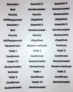 Stickers voor markeerplaatje (sanitair)