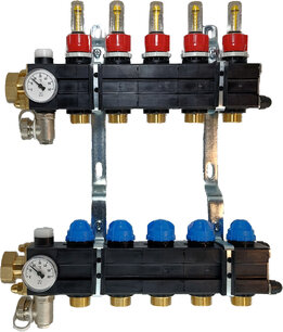 Plastieken vloerverwarmingsverdeler (set) 6 kringen