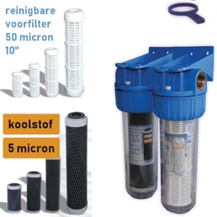 Duo filter 10" (fijnfilter + koolstof filter)