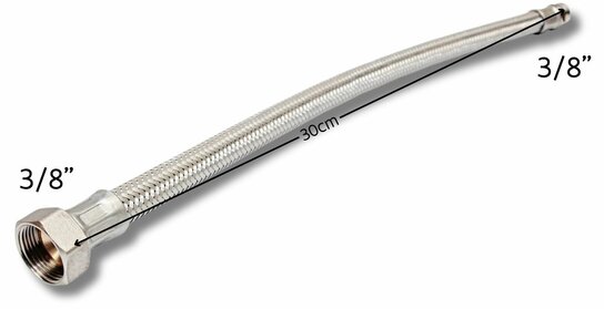 Kraan flexibel M/F 3/8"-3/8"-30 cm