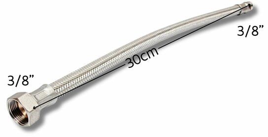 Kraan flexibel M/F 1/2"-3/8"-40cm