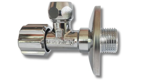 Hoekstopkraan 1/2"M met rosas