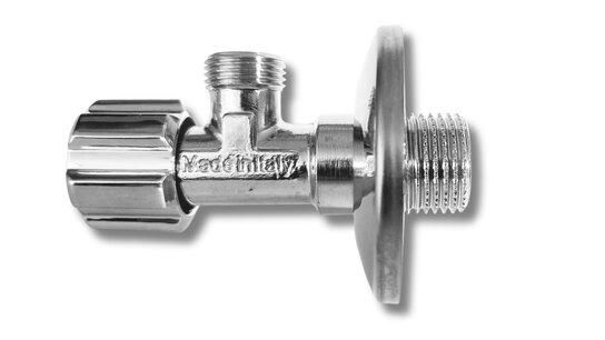 Hoekstopkraan 1/2"-3/8" met rosas