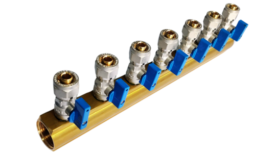 Verdeler 7x 16mm blauw