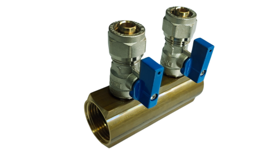 Verdeler 2x 16mm blauw