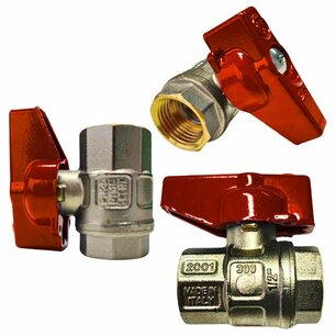 Bolkraan 1/2" F/F rode hendel