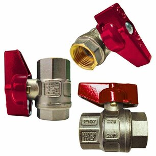 Bolkraan 3/4" F/F rode hendel