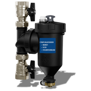 Vuilafscheider met magneet 4/4" F/F met afsluitkranen