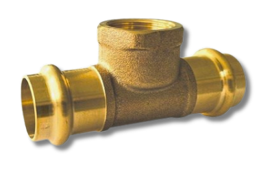 Pers t-stuk 15mm-1/2-15mm F/F/F