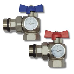 Haakse hoofdkraan vloerverwarming met manometer